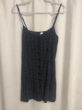 H&M Black and White Polka Dash Button-Up Mini Dress